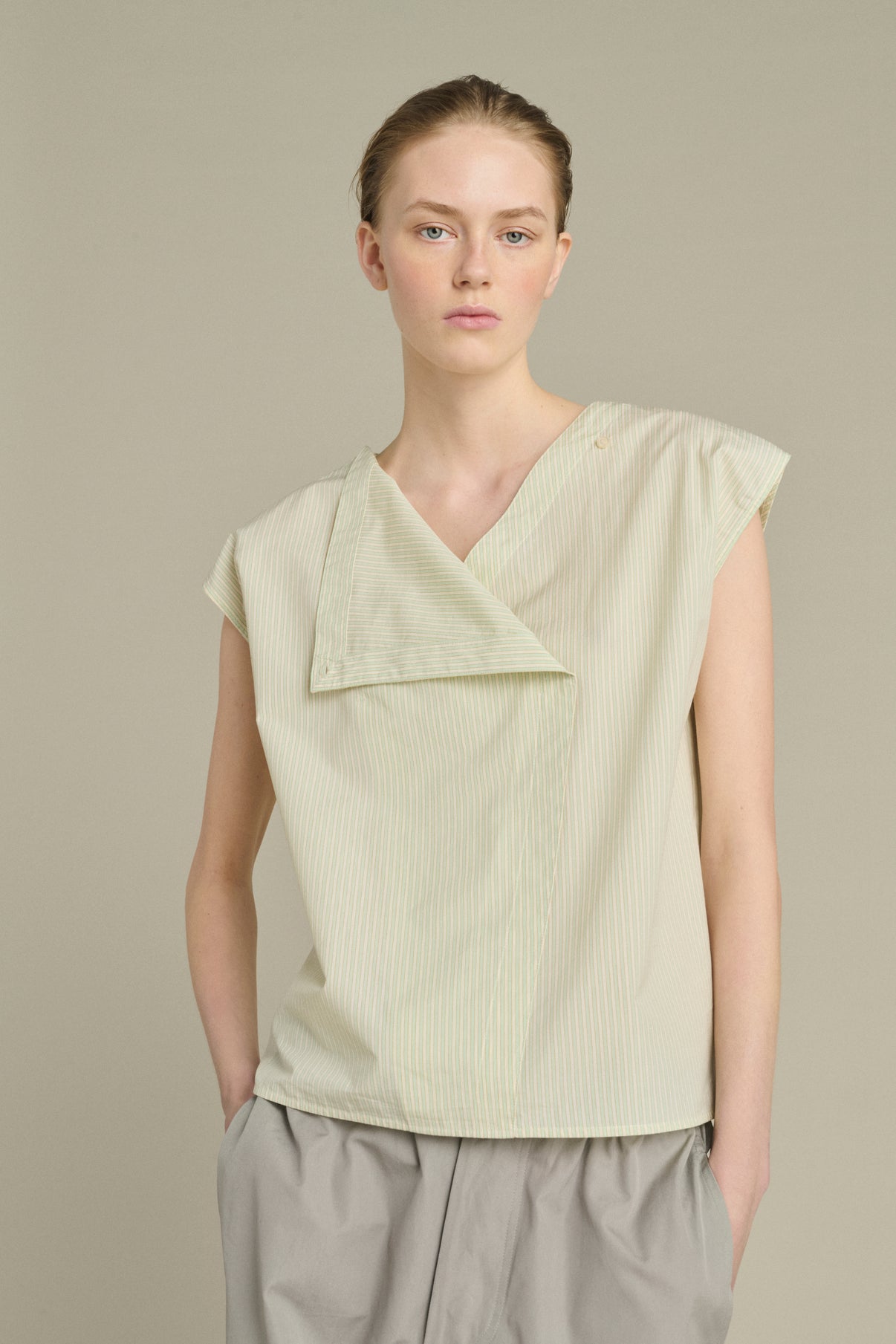 Blouse Lorena - Vert/Écru - Coton - Femme vue 5