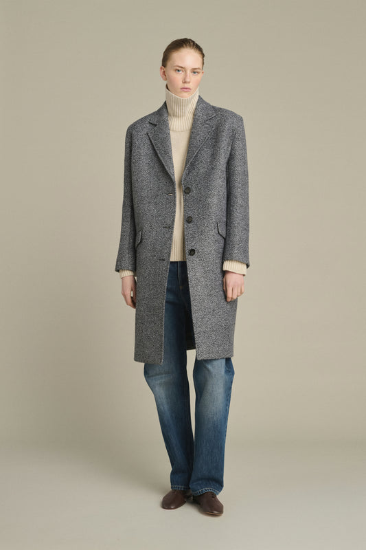 Abrigo Leon - Gris/Negro - Lana - Mujer