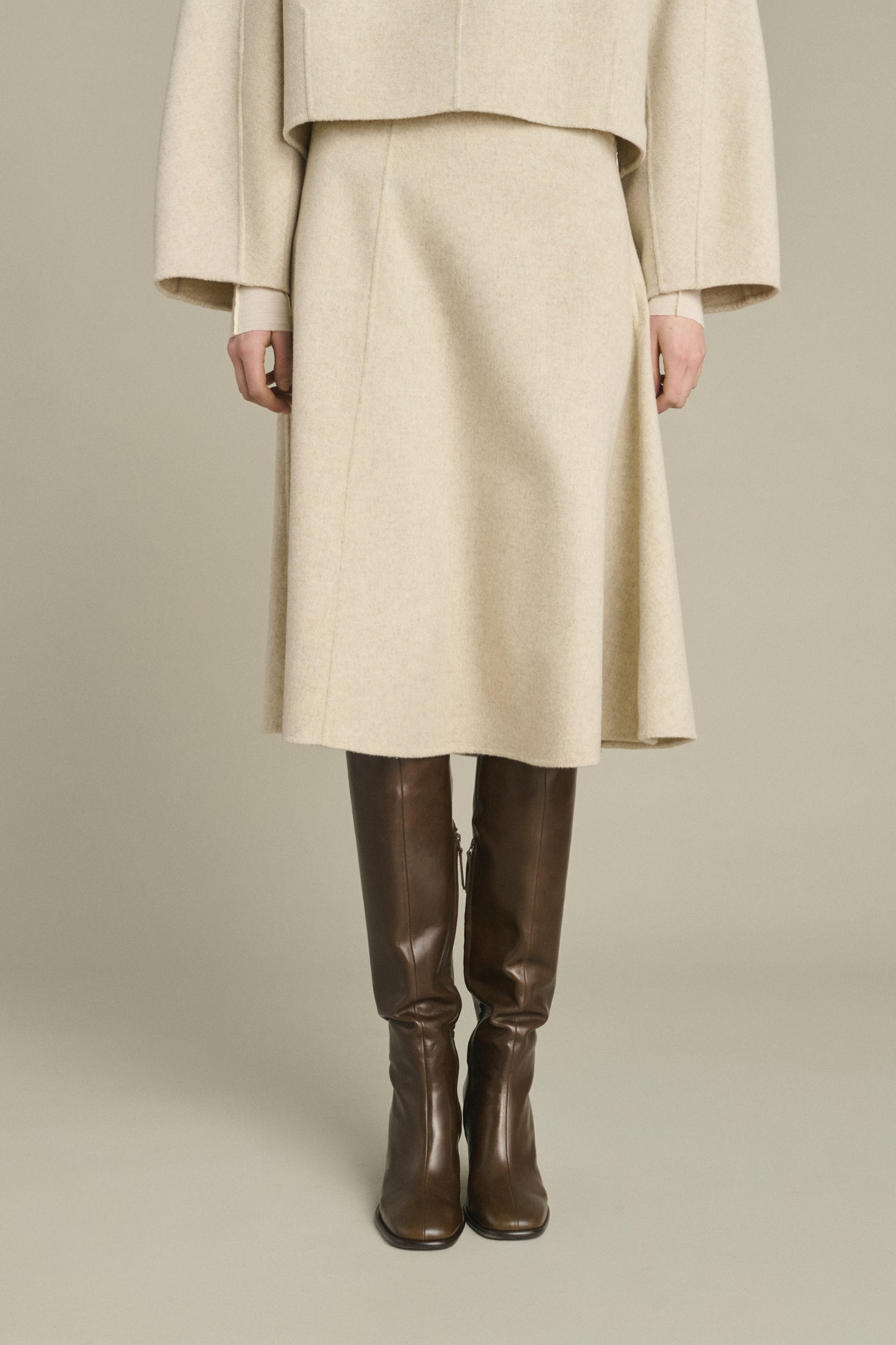 Jupe Kelya - Écru/Gris - Laine - Femme