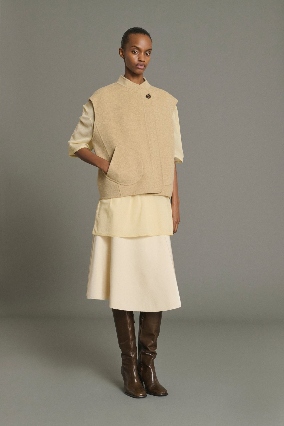 Cazadora Adeline - Beige jaspeado lana mujer - Soeur vue 4