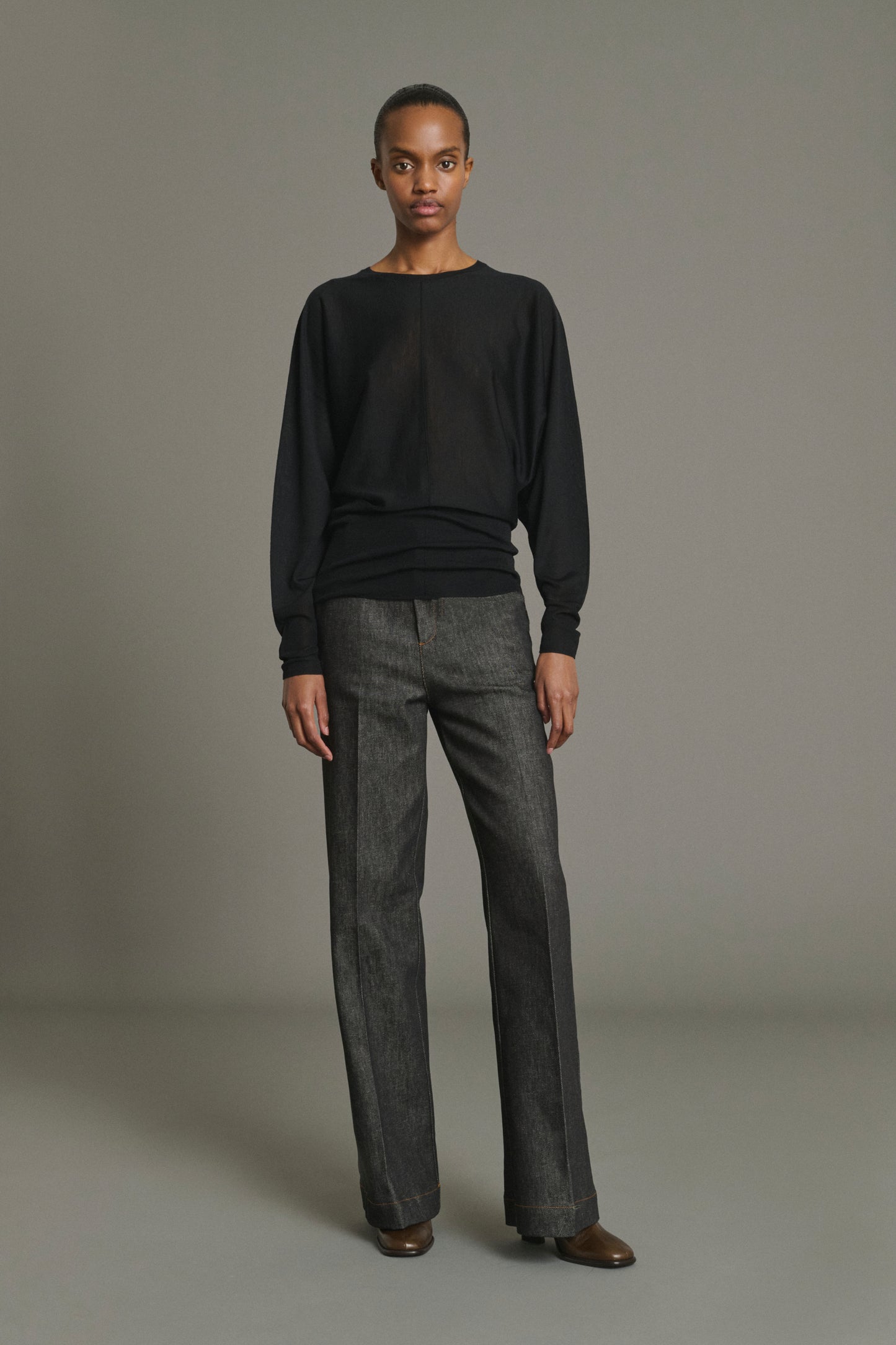 Jean California - Denim Brut Noir Évasé Femme - Soeur