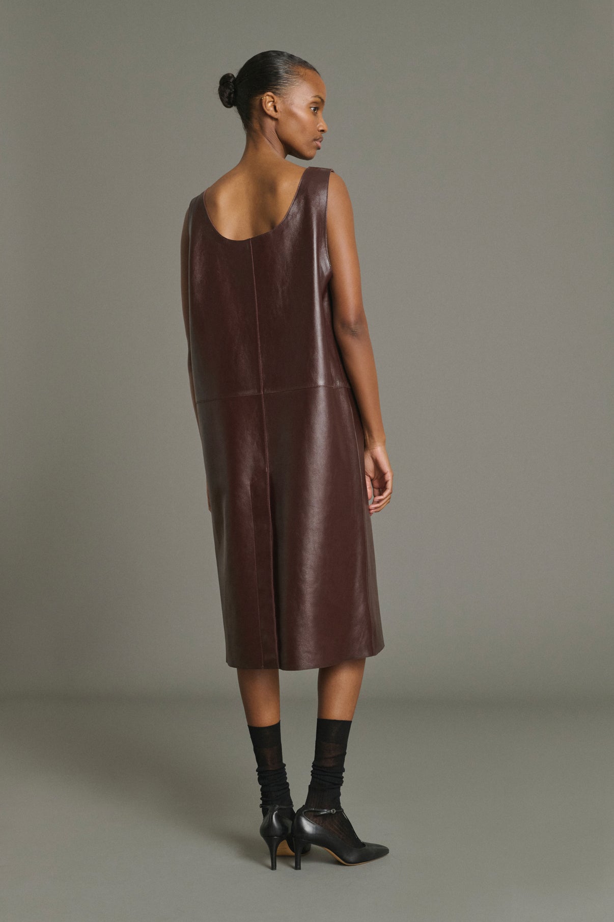 Vestido Joa - Burdeos - Cuero - Mujer vue 2