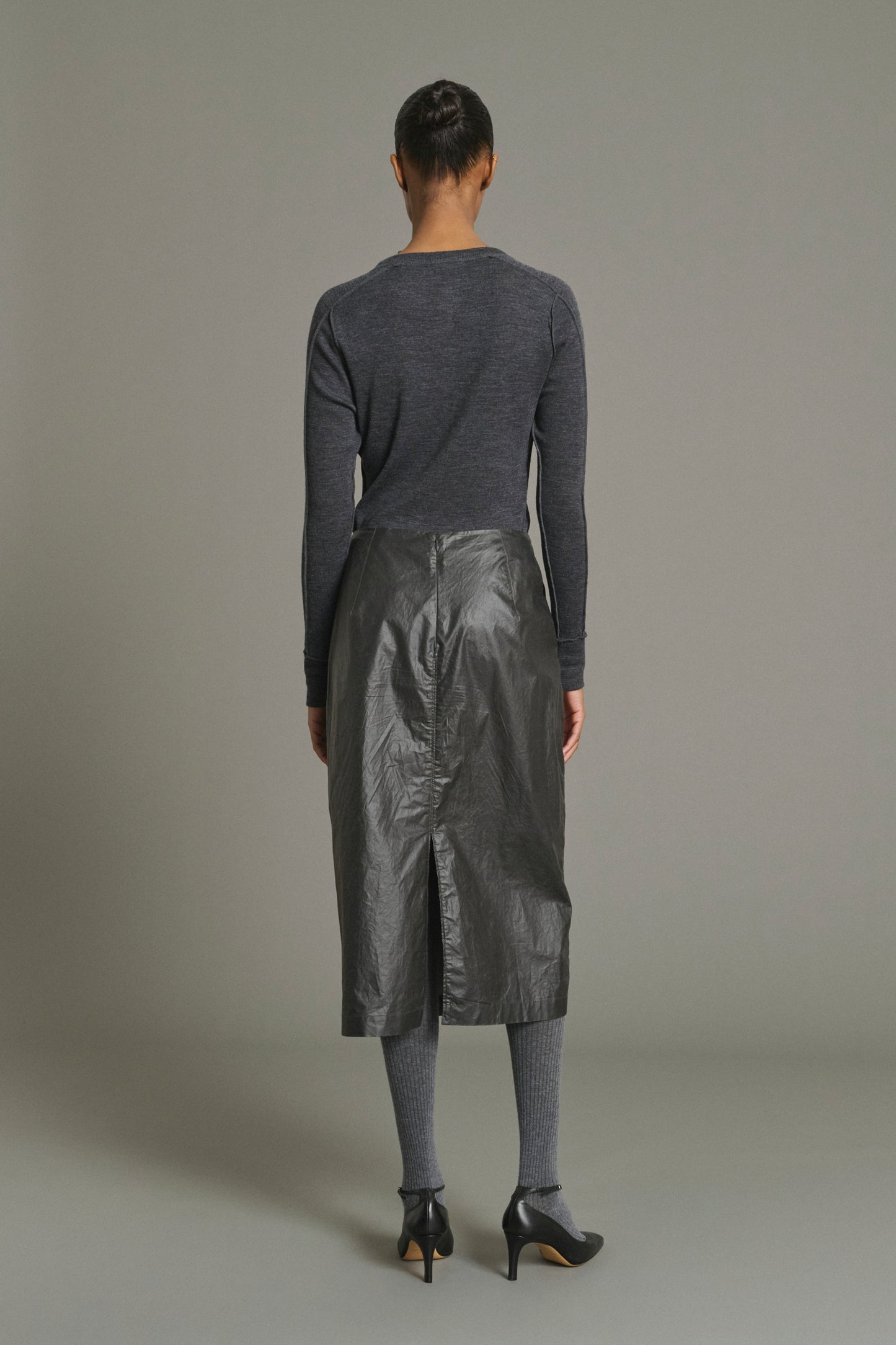 Tee-Shirt Laos - Gris Anthracite - Laine - Femme