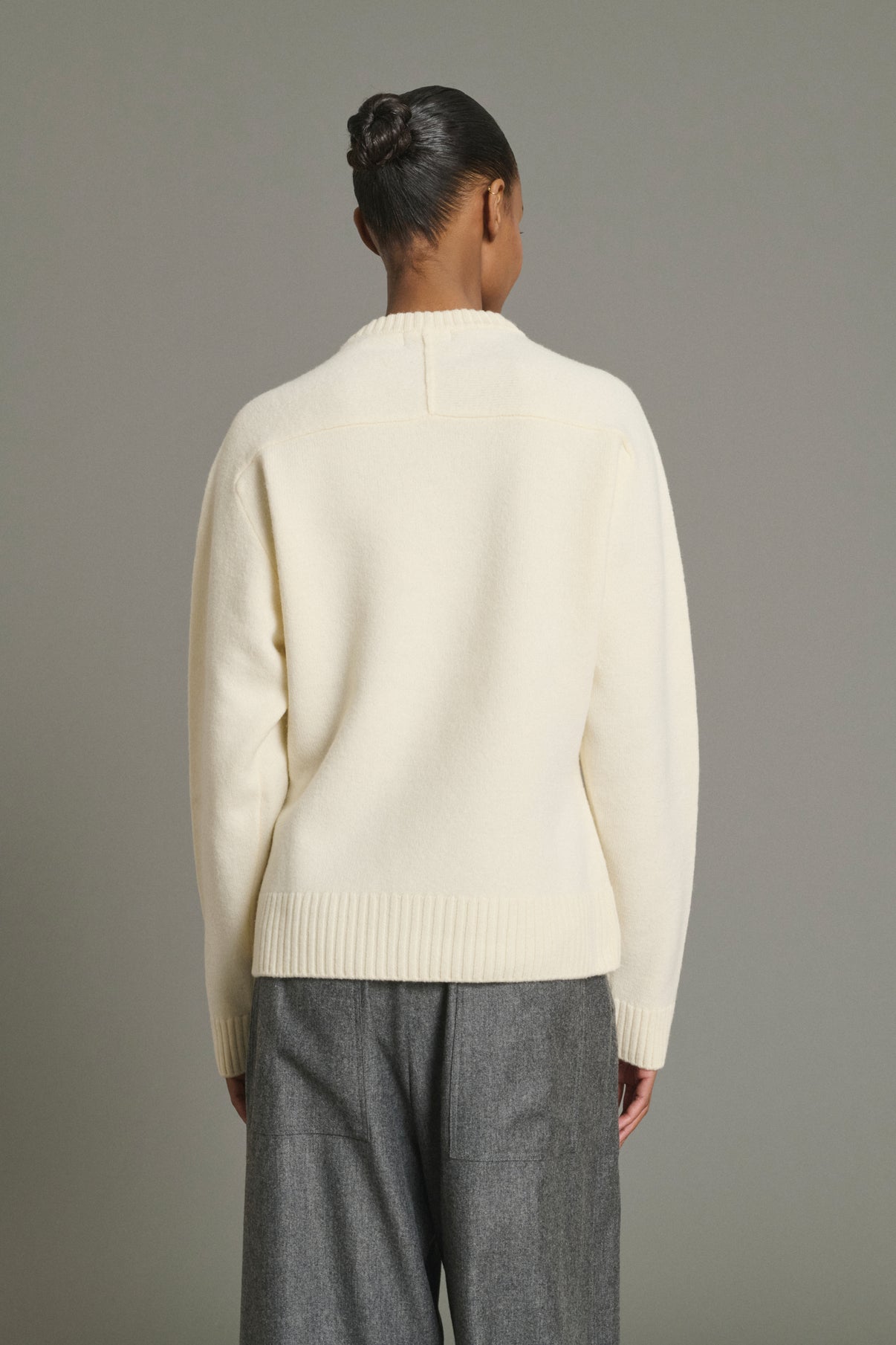Pull Jeremie - Écru - Laine Mérinos - Femme vue 4