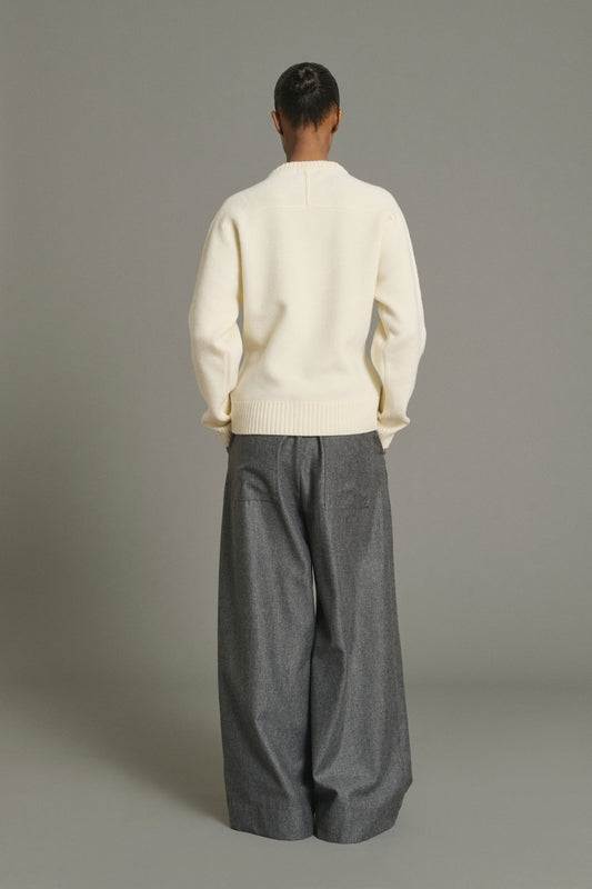 Pantalon Hugues - Gris Chiné - Laine - Femme