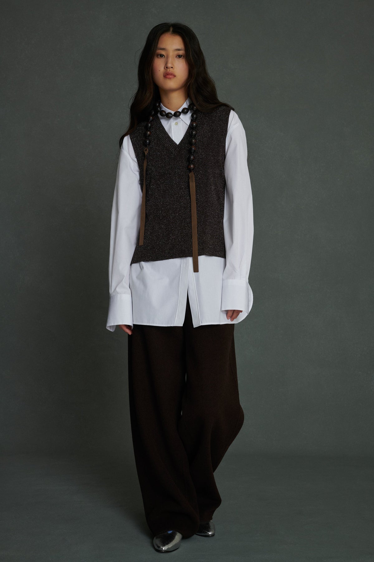 PULL VIDA MARRON/ARGENT vue 3