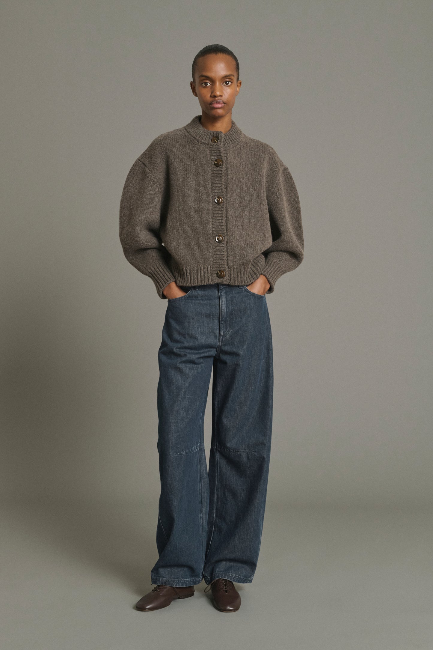 Cardigan Leonard - Marron Glacé - Laine Mérinos - Femme