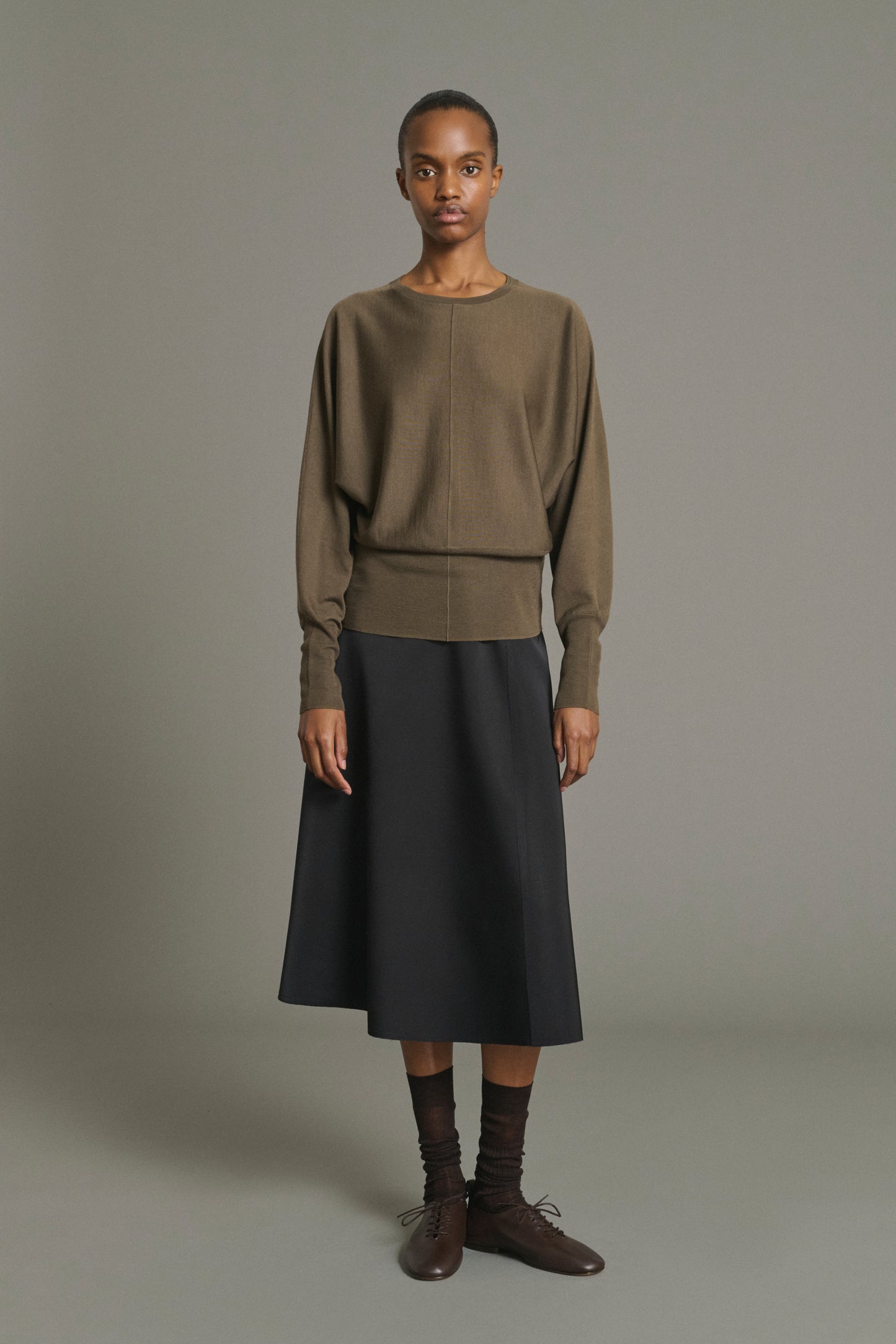 Pull Lina - Kaki - Laine Mérinos - Femme