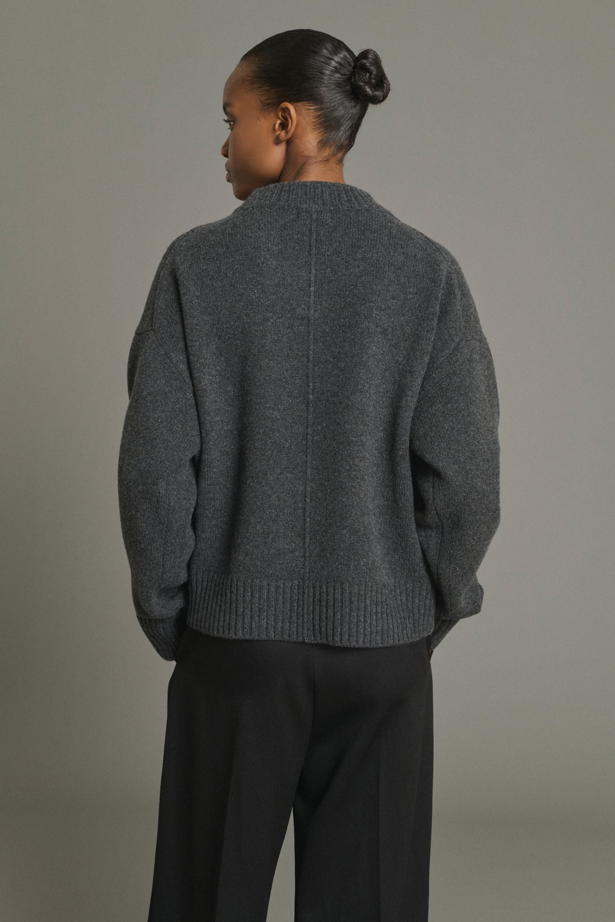 Pull Julie - Gris Anthracite - Laine Mérinos - Femme vue 4