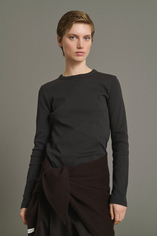 Tee-Shirt Flavie - Charbon - Coton - Femme
