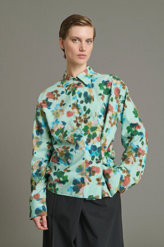 Chemise Lepic - Turquoise - Soie - Femme