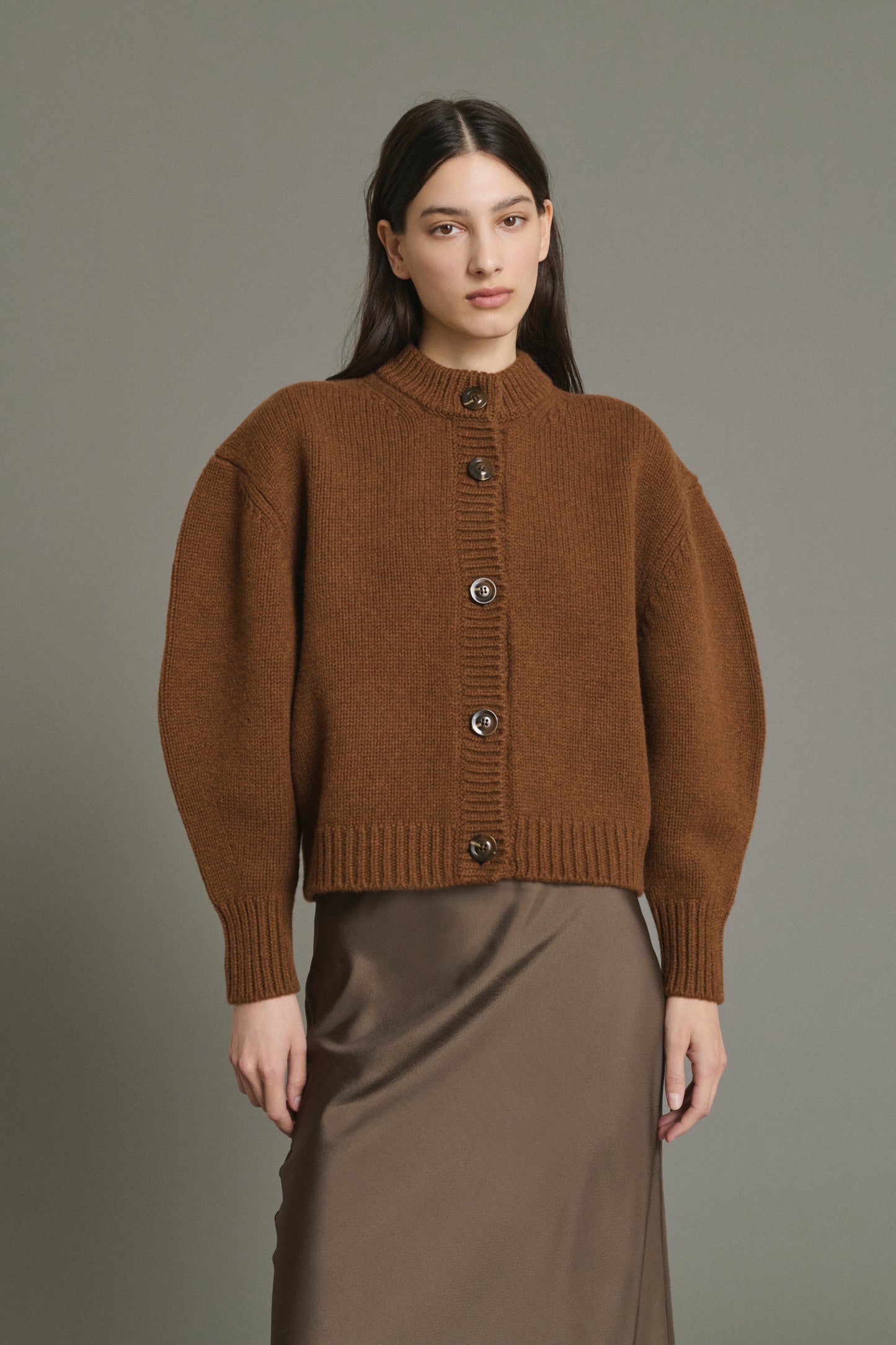 Cardigan Leonard - Caramel - Laine Mérinos - Femme
