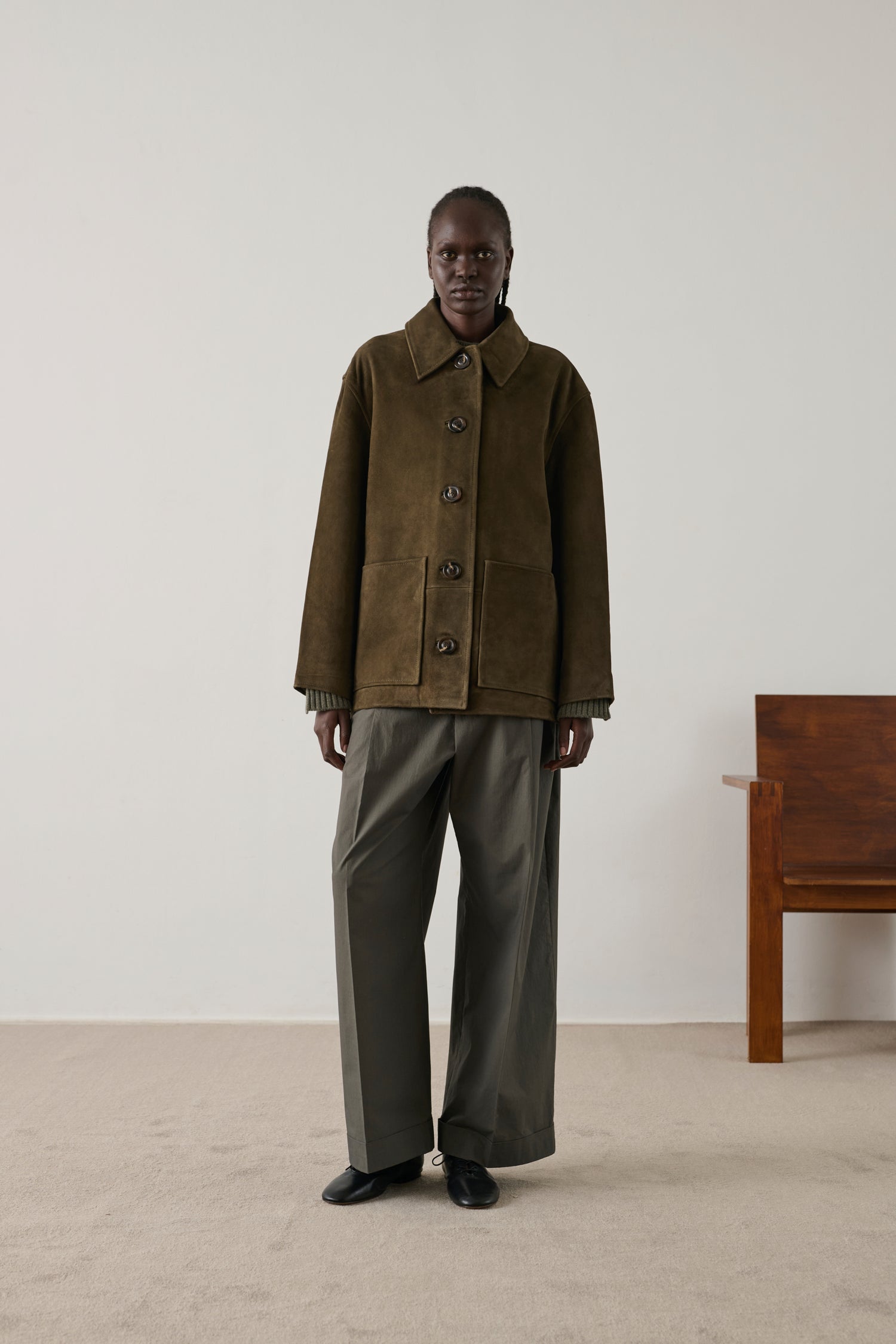 Veste Vincenzo - Kaki Foncé - Cuir - Femme