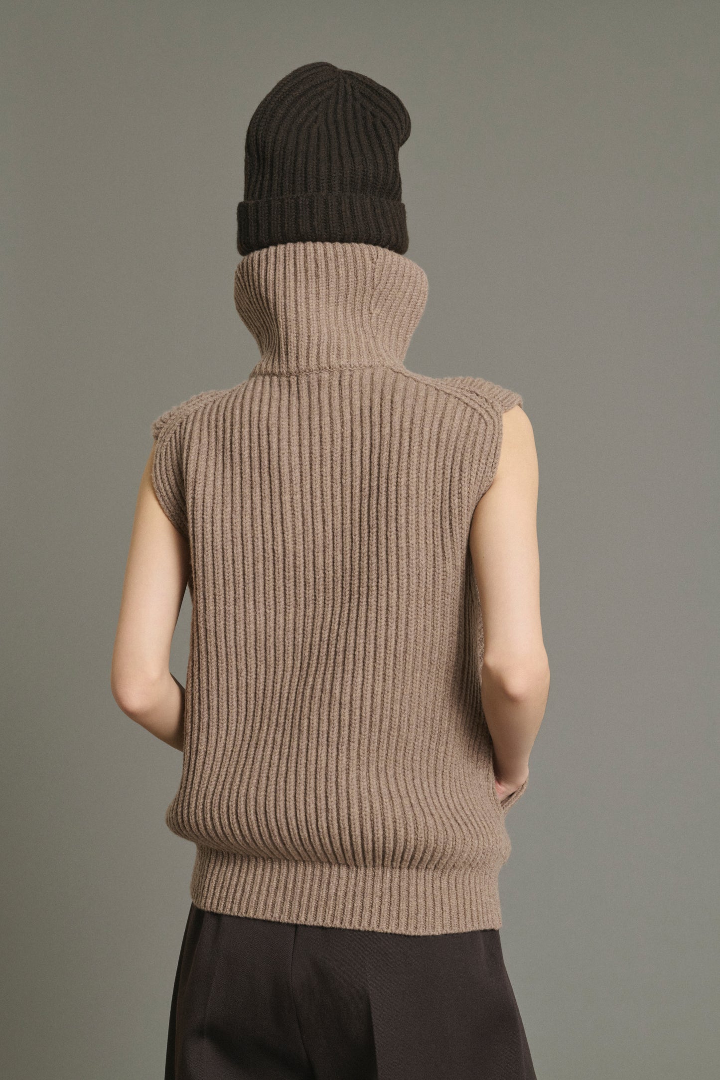 Chaqueta Kristen - Beige jaspeado - Lana merinos - Mujer