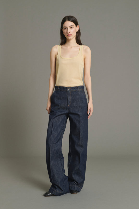 Vaqueros California - Denim Crudo Acampanado Mujer - Soeur