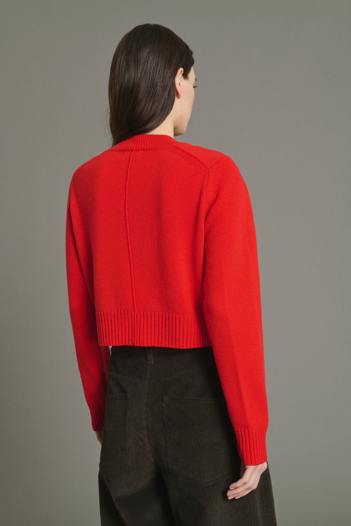 Pull Jonas - Rouge - Laine Mérinos - Femme vue 4