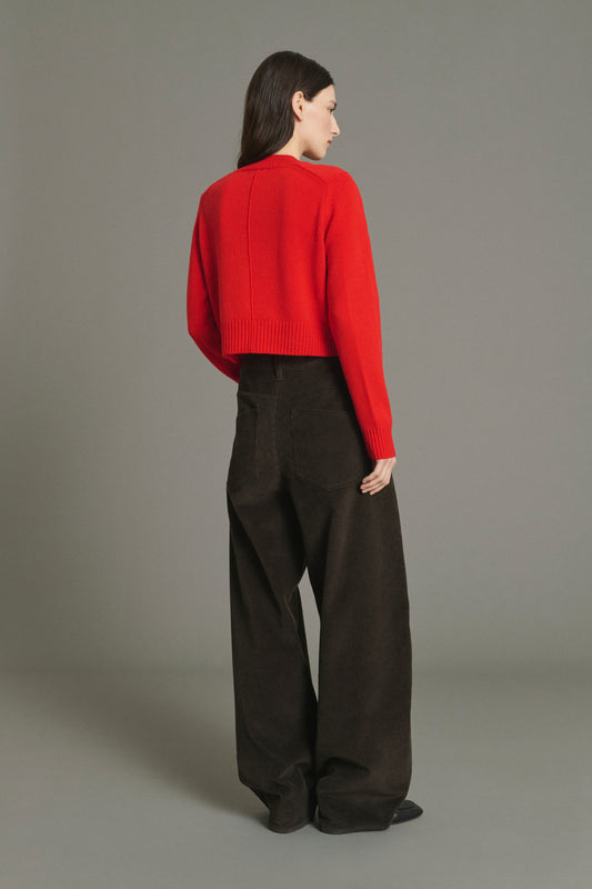 Pull Jonas - Rouge - Laine Mérinos - Femme