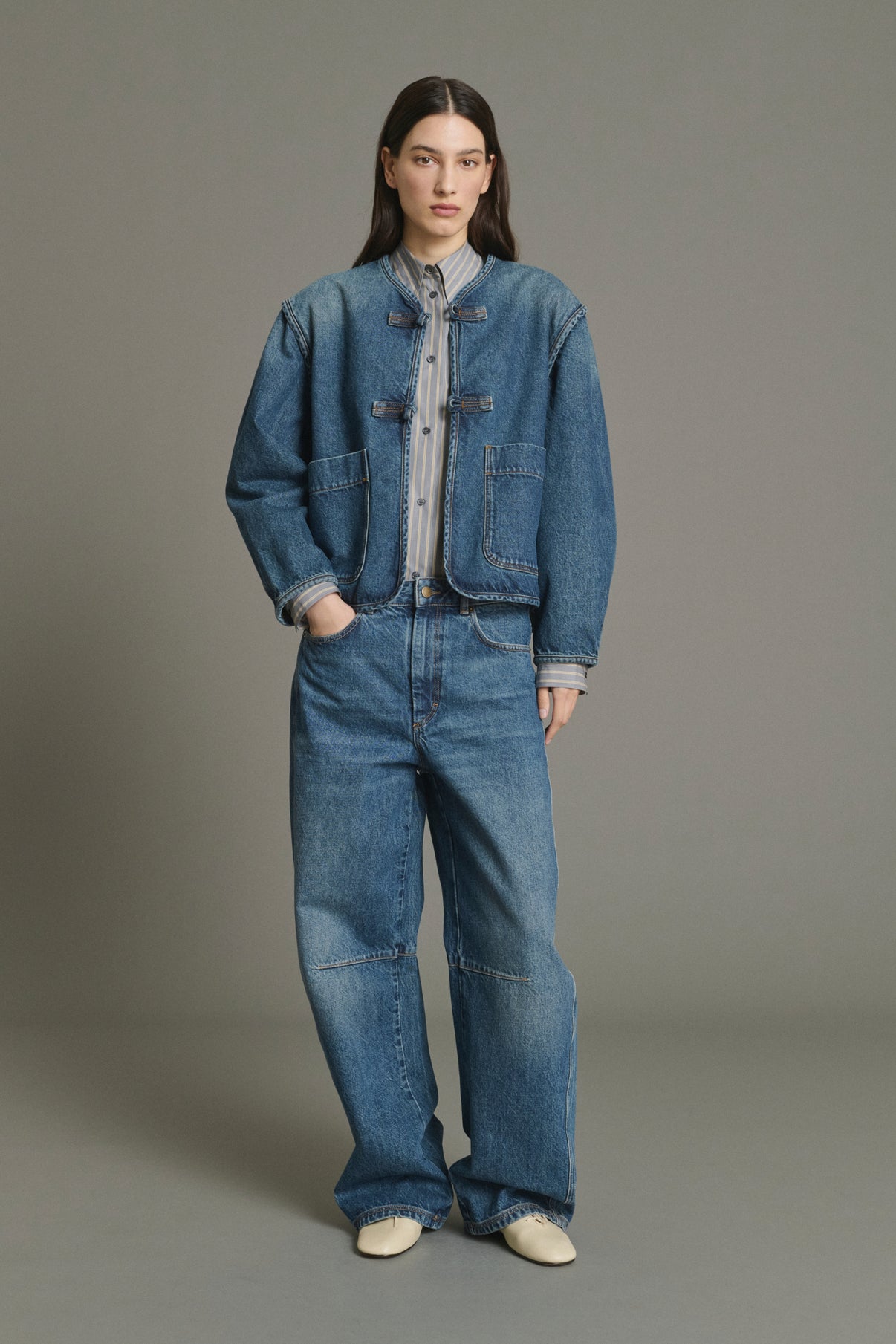 Chaqueta Agatha - Azul Denim Algodón Mujer - Soeur vue 1