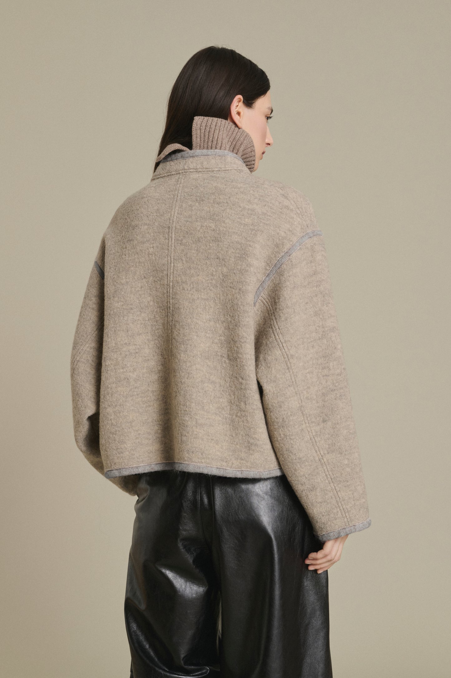 Chaqueta Olympe - Beige/Gris - Lana - Mujer
