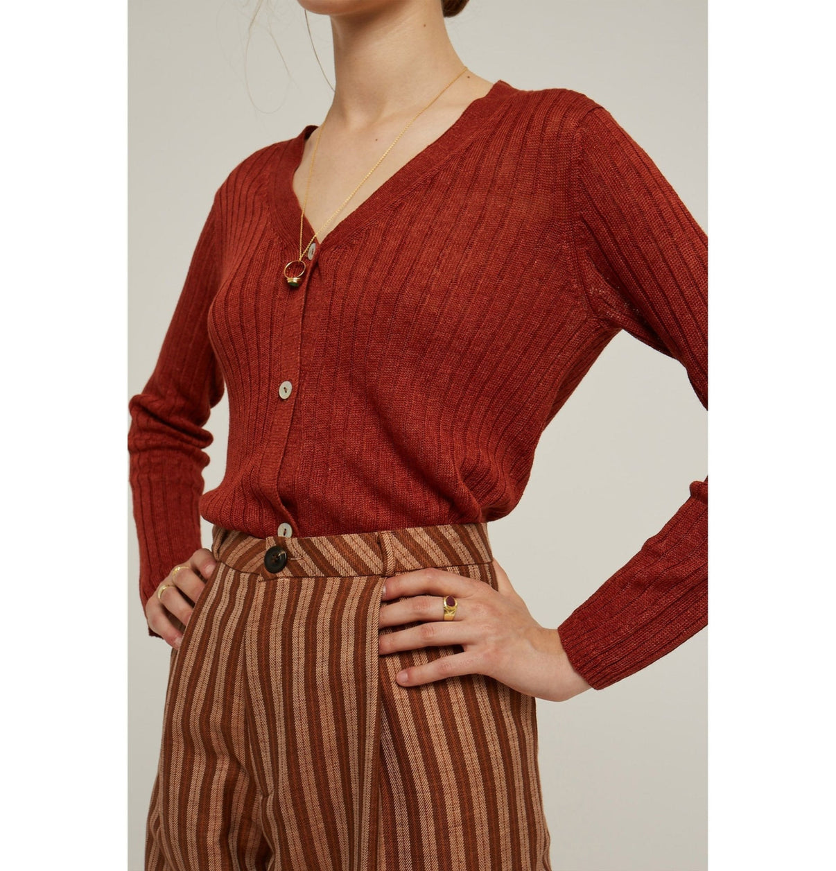 Cardigan FIBRE ROSE vue 2