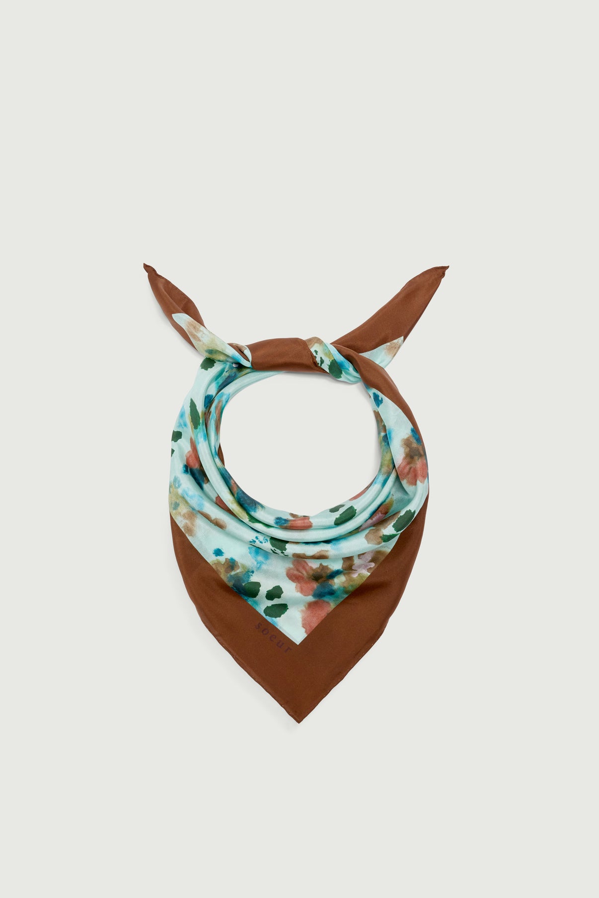 Foulard Capucine - Turquoise - Soie - Femme vue 2