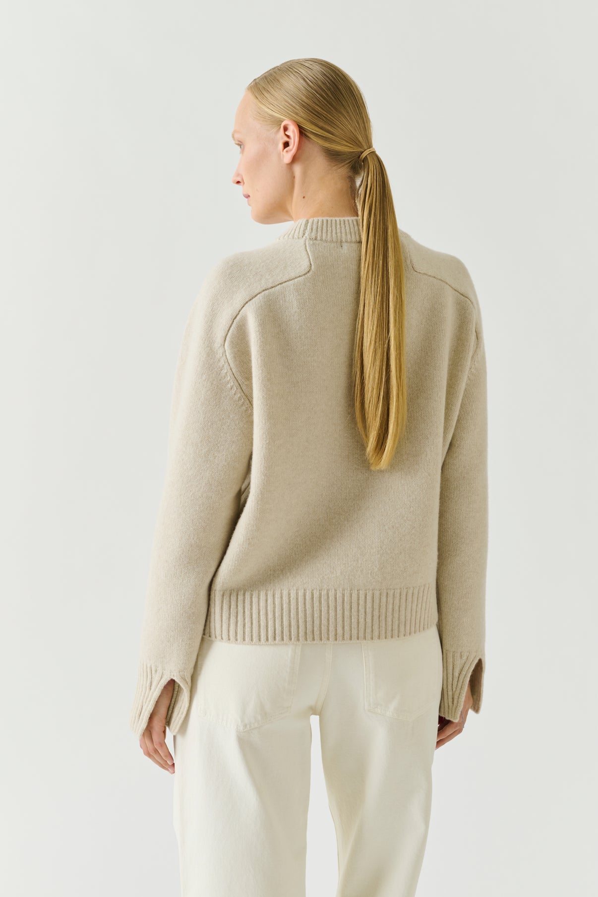 Pull Will - Écru Chiné - Laine Mérinos - Femme vue 3