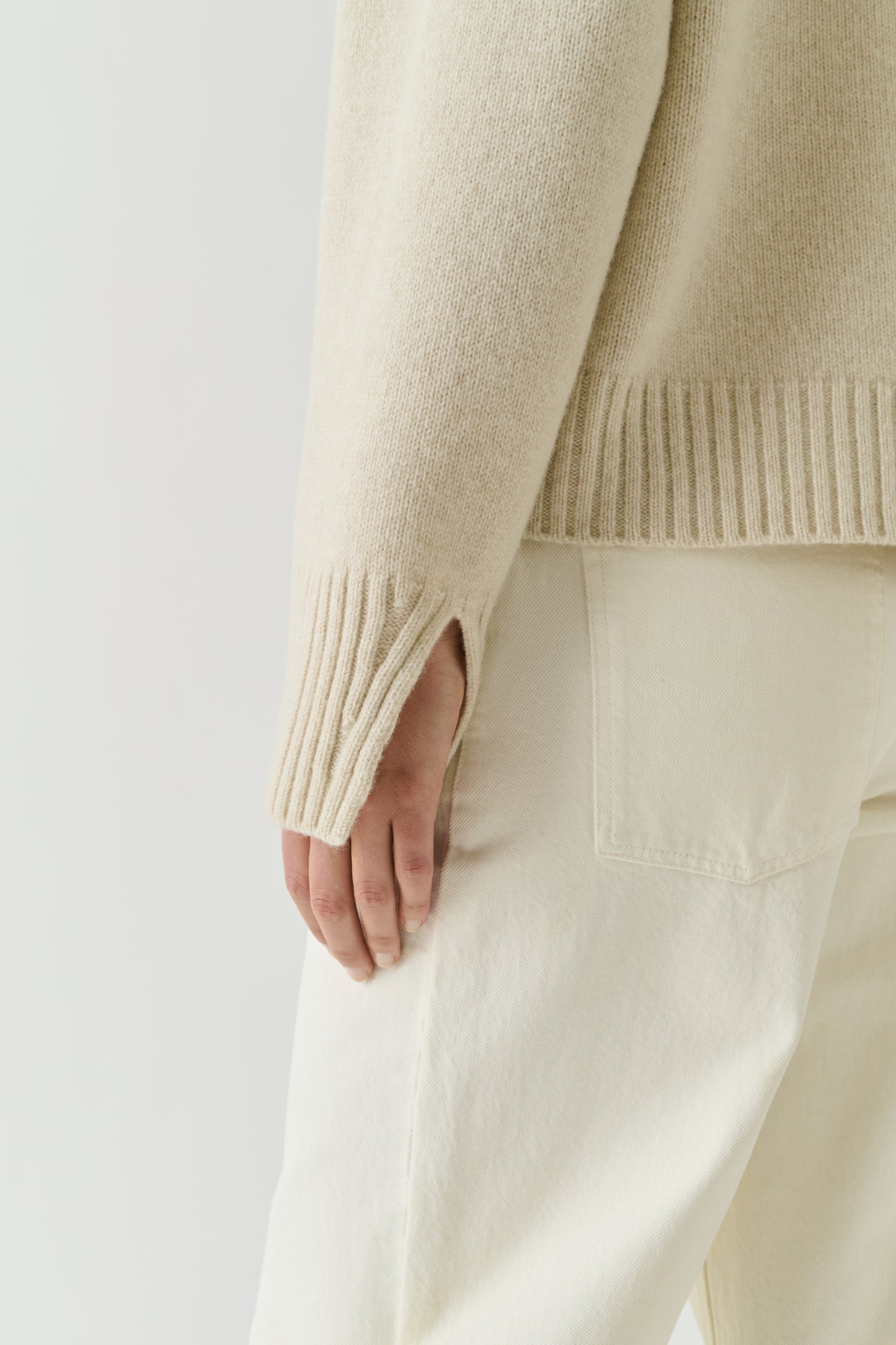 Pull Will - Écru Chiné - Laine Mérinos - Femme