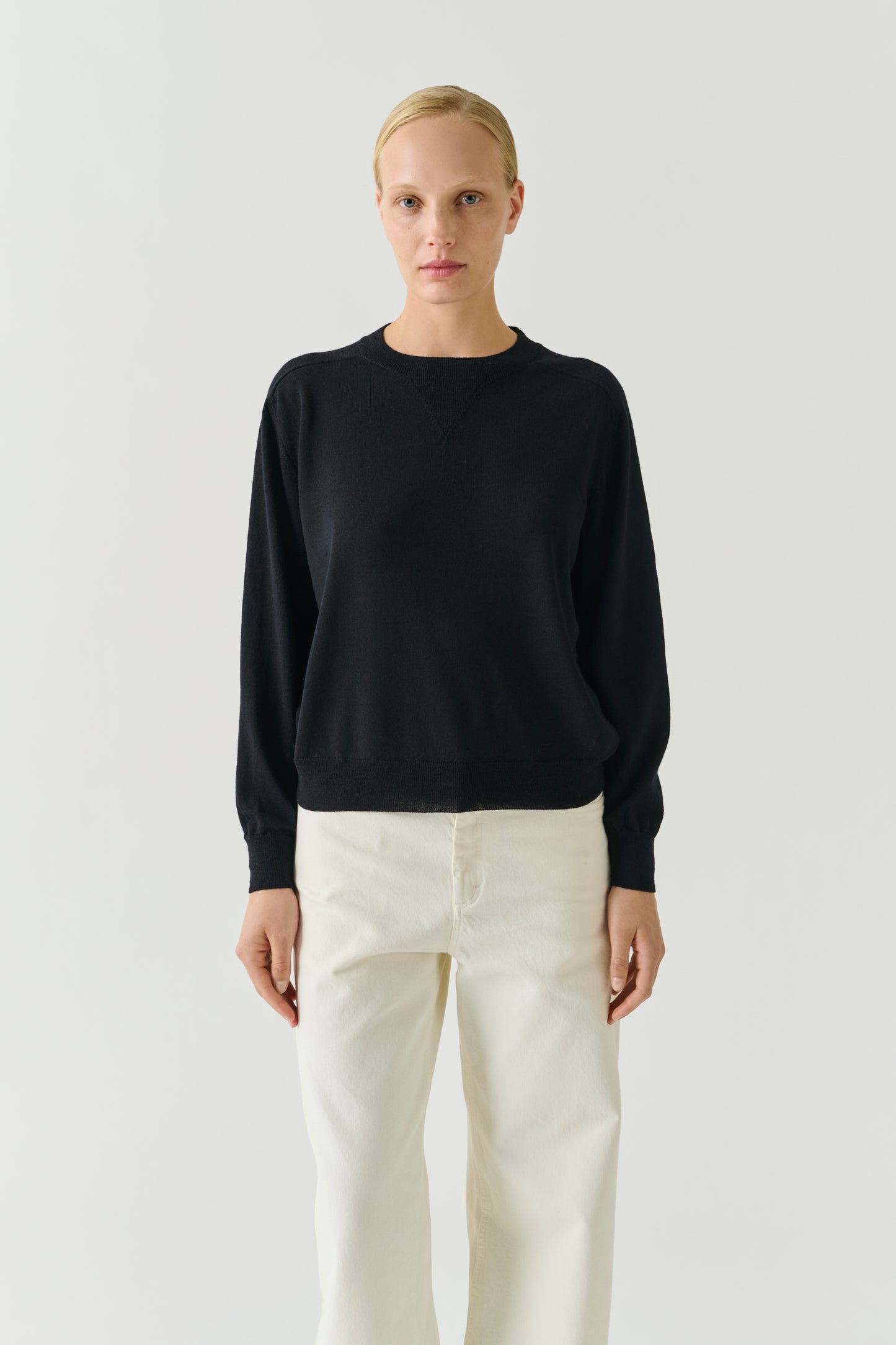 Pull Pio - Noir - Laine Mérinos - Femme