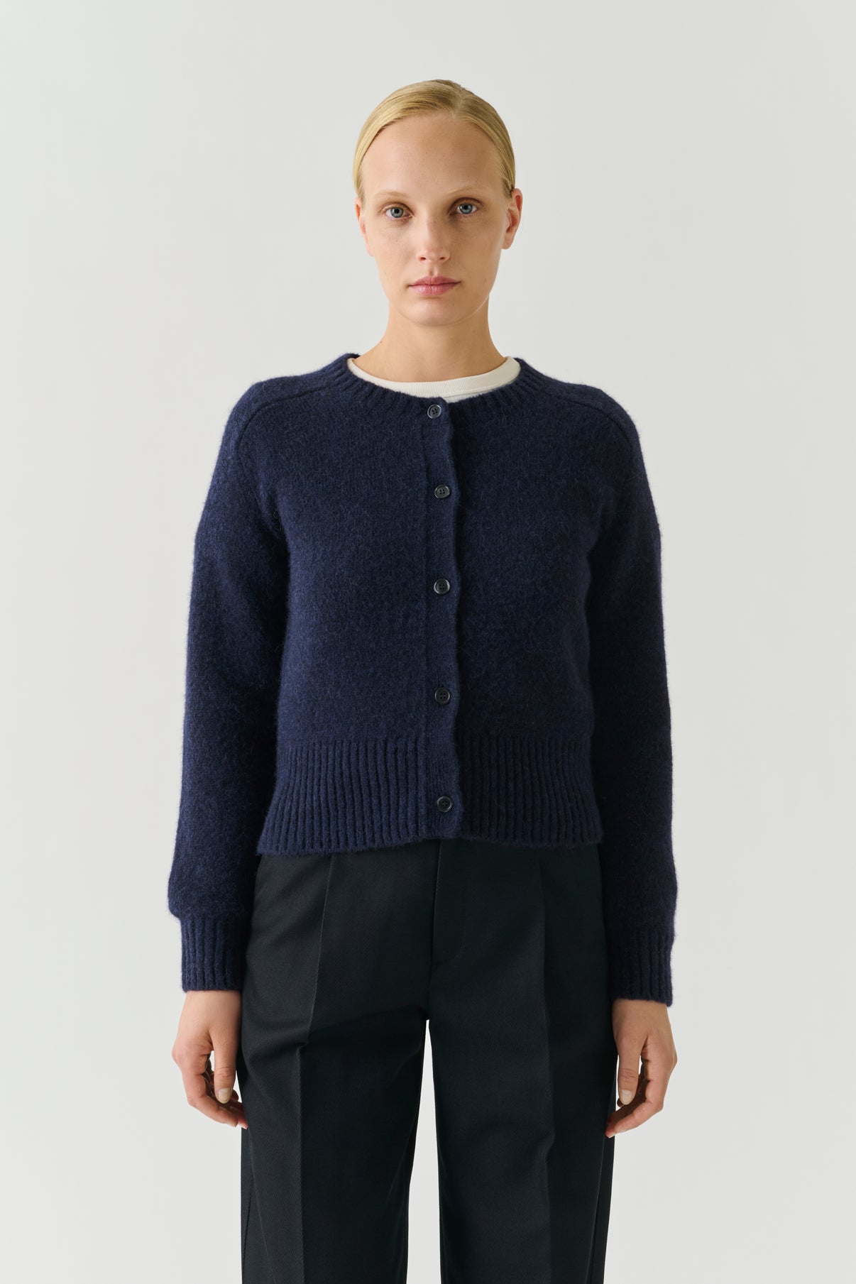 Cardigan Lyne - Navy - Laine - Femme vue 1