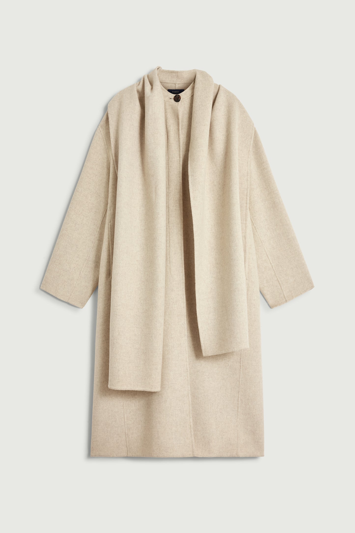 Manteau Finn - Écru/Gris - Laine - Femme