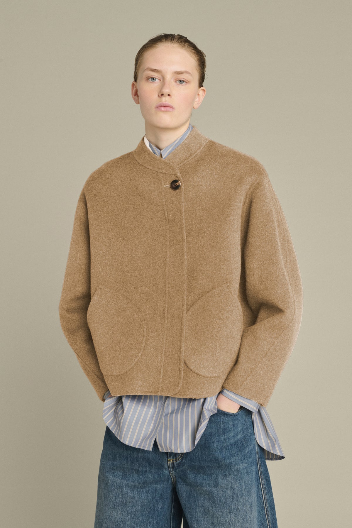 Manteau Windsor - Camel Chiné - Laine - Femme vue 1