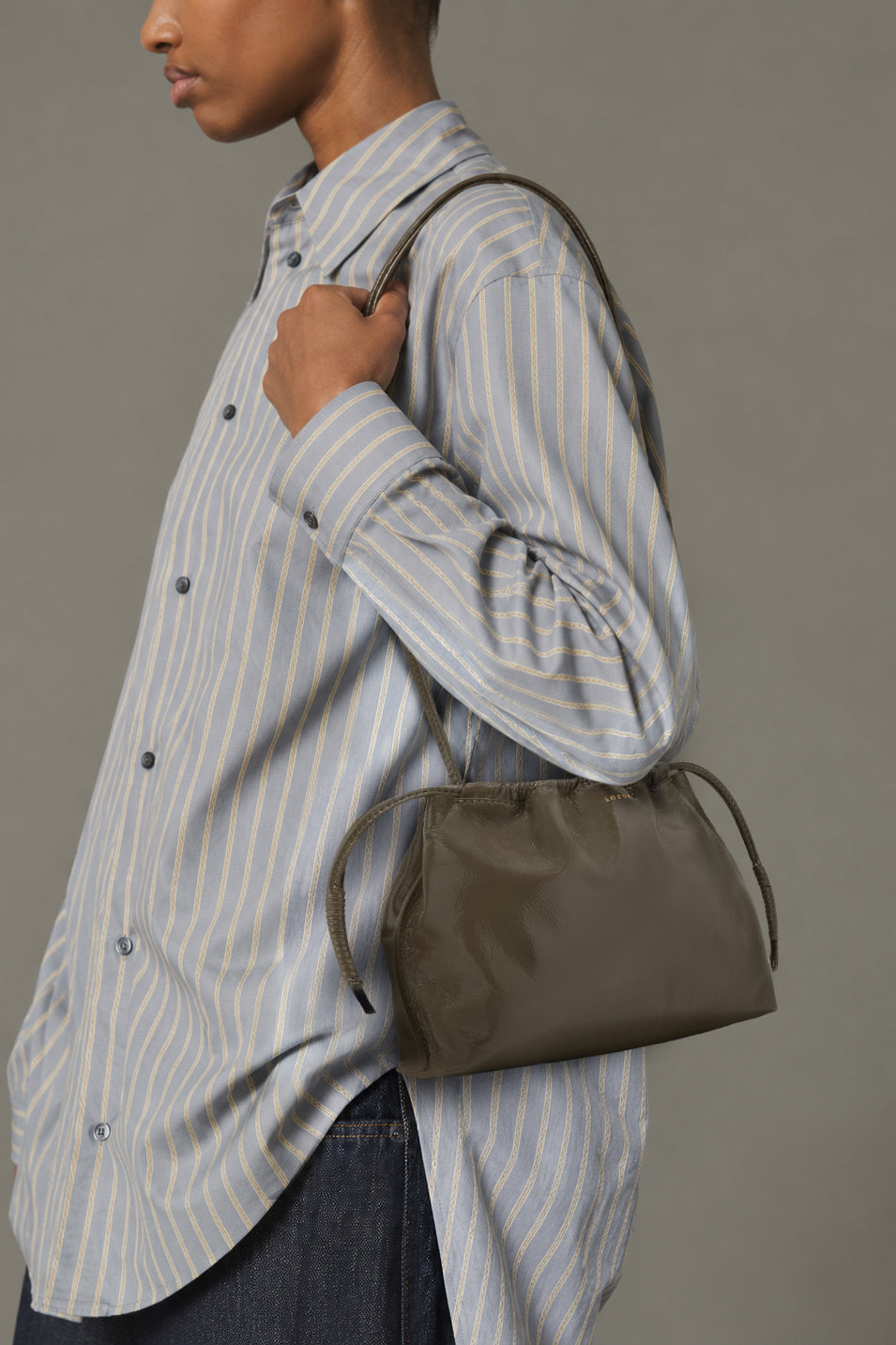 Bolso Suzette - Caqui de piel charol arrugada - Soeur vue 2