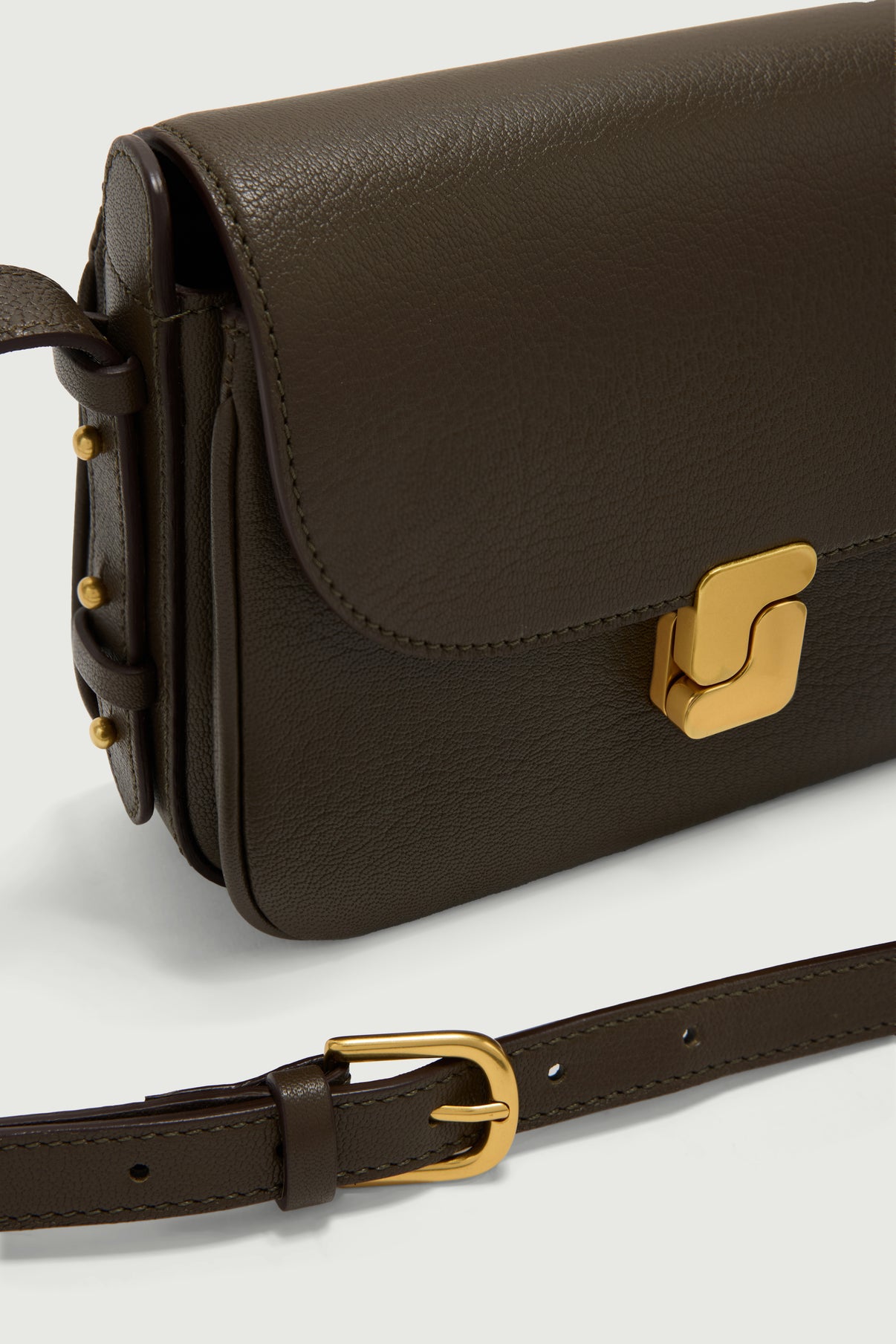 Bolso Bellissima Mini - Caqui oscuro - Cuero - Mujer vue 3