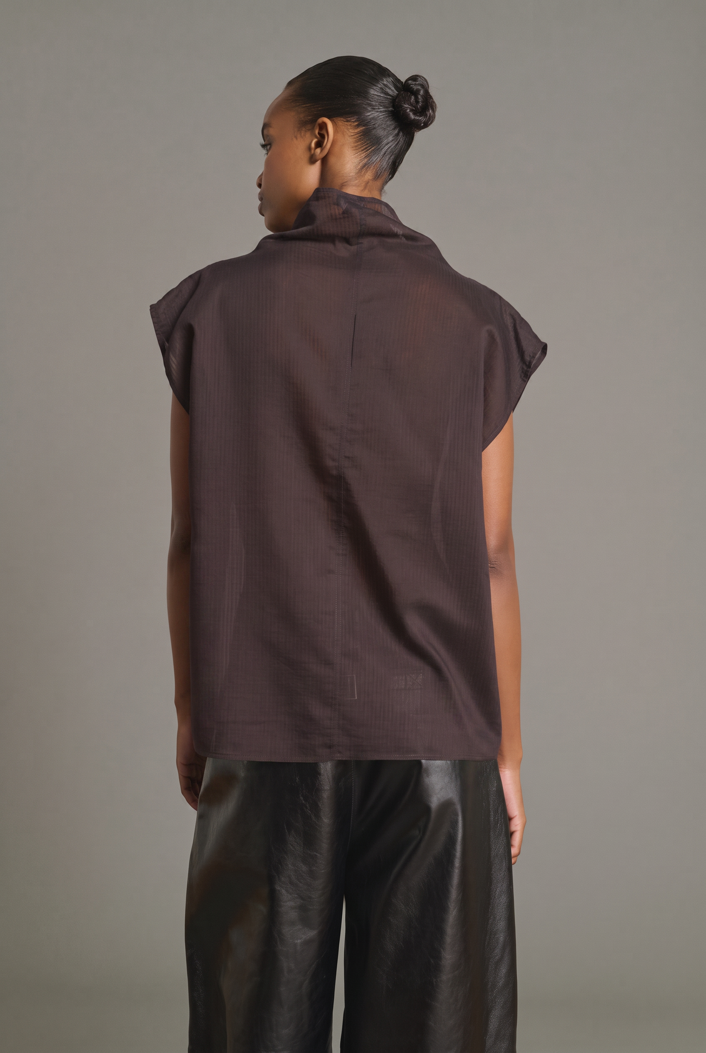 Blouse Izumi - Figue/Marron Coton biologique Sans Manches - Soeur